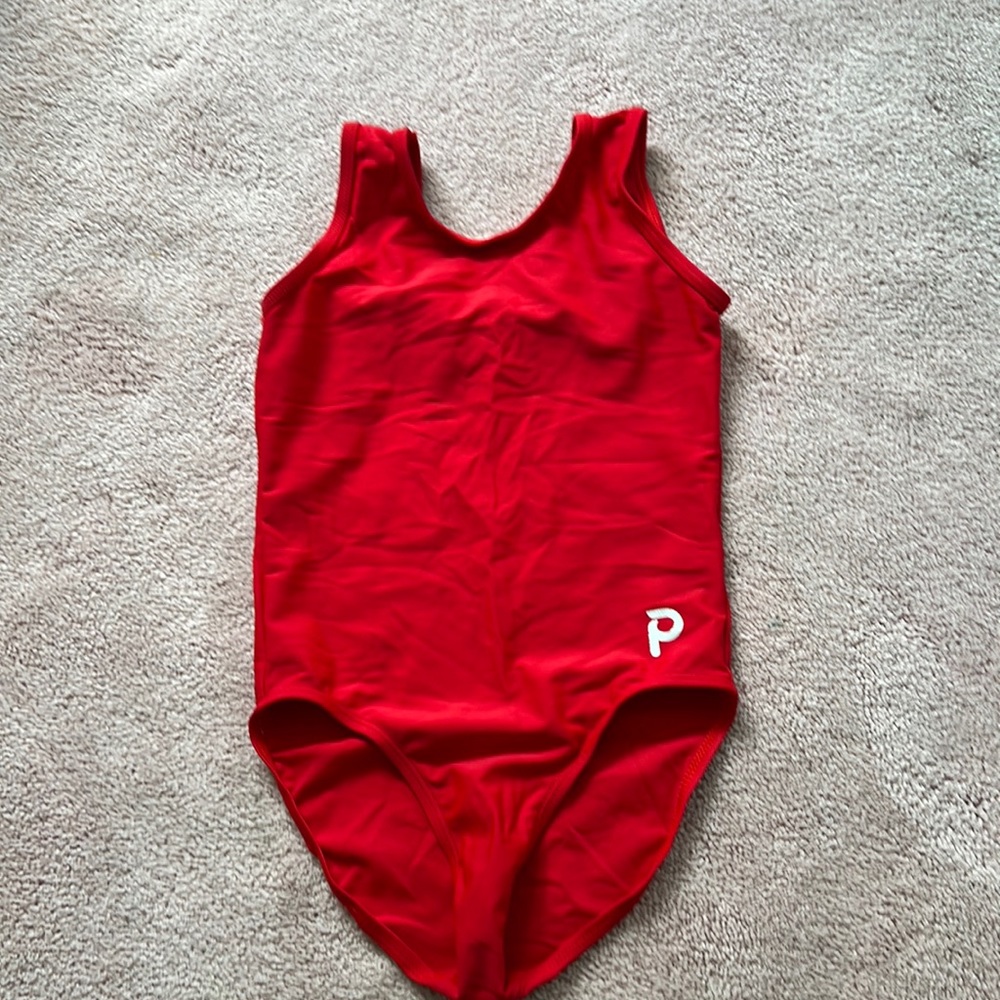 girls plum leotard red size child large
